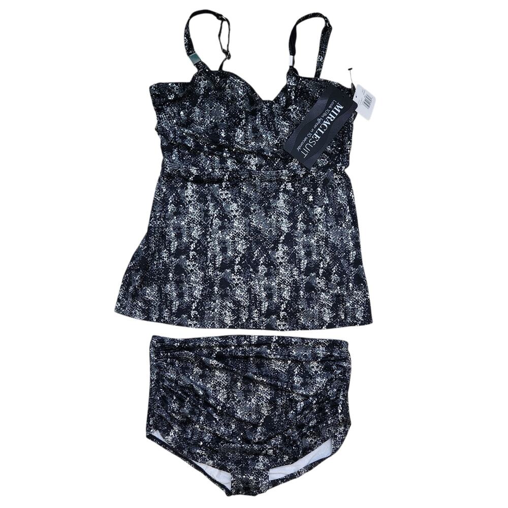 Miraclesuit Black and White Patterned One-Piece Tankini